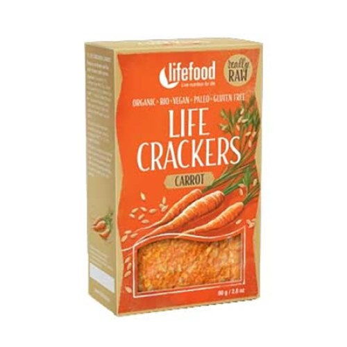 Lifecrackers cu morcovi, raw bio, 80g