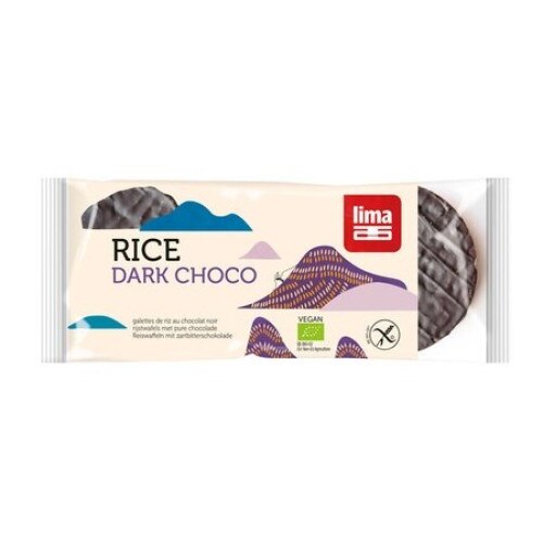 Rondele din orez expandat cu ciocolata neagra eco 100g