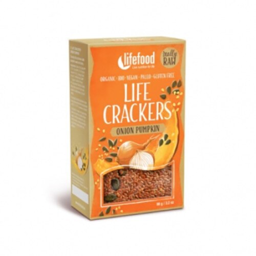 Lifecrackers cu dovleac si ceapa raw bio 90g