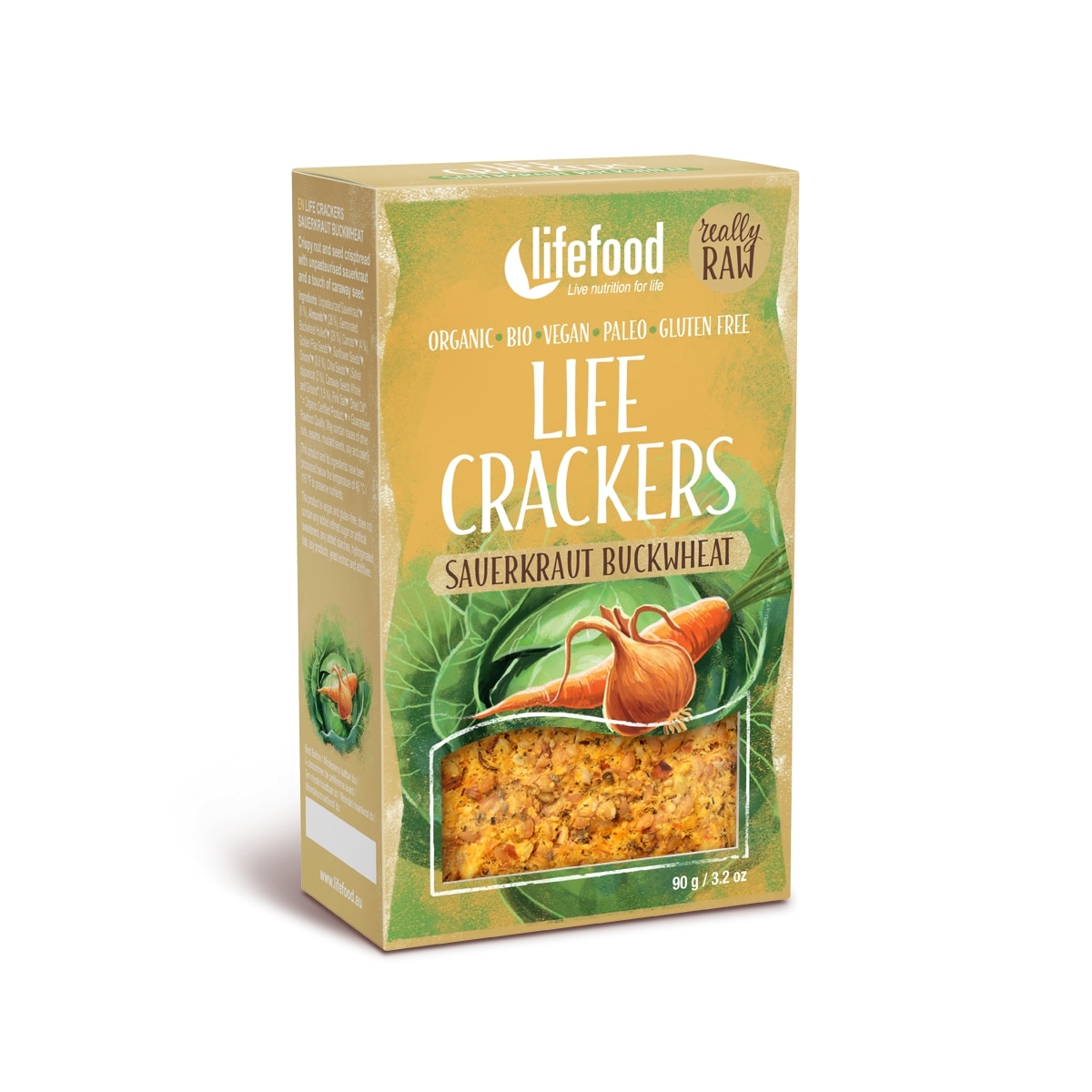 Lifecrackers cu varza murata raw bio 90g