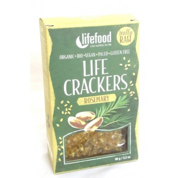 Lifecrackers cu rozmarin raw bio 90g Lifecrackers cu rozmarin raw bio 90g