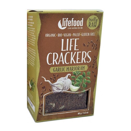 LifeCrackers din in cu usturoi si maghiran raw eco 90g