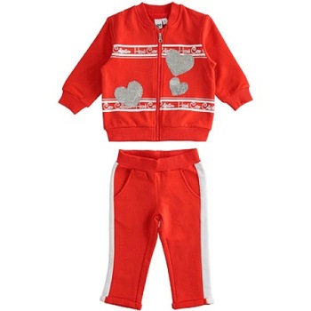 Compleu sport fete Ido rosu cu inimioare din paiete 12 luni Compleu sport fete Ido rosu cu inimioare din paiete 12 luni