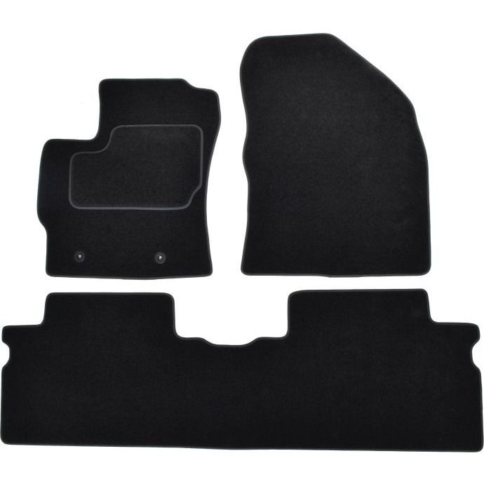 Set 3 covorase auto MAMMOOTH, Velur, pentru TOYOTA VERSO 2009-2018 VAN, Negru