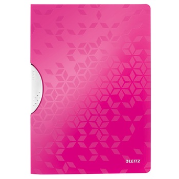 Dosar cu clip Leitz Wow ColorClip, PP, roz metalizat Dosar cu clip Leitz Wow ColorClip, PP, roz metalizat