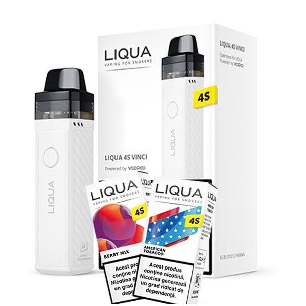 Kit Tigara Electronica Liqua 4S Vinci + 2 Lichide liqua 4S ,20mg/ml