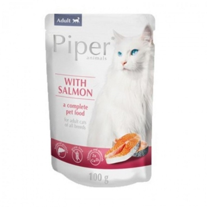 Hrana Umeda pentru Pisici, Piper Cat Adult cu Somon, 100 g
