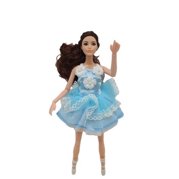 Papusa balet cu articulatii maini si picioare Bleu, 30 cm Papusa balet cu articulatii maini si picioare Bleu, 30 cm