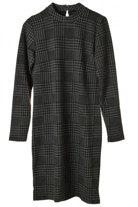 Черна и сива шарена дамска рокля с дълъг ръкав Soyaconcept - S