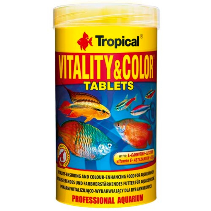 Hrana pentru pesti Tropical Vitality & Color Tablets, Tablete, 250ml / 150g