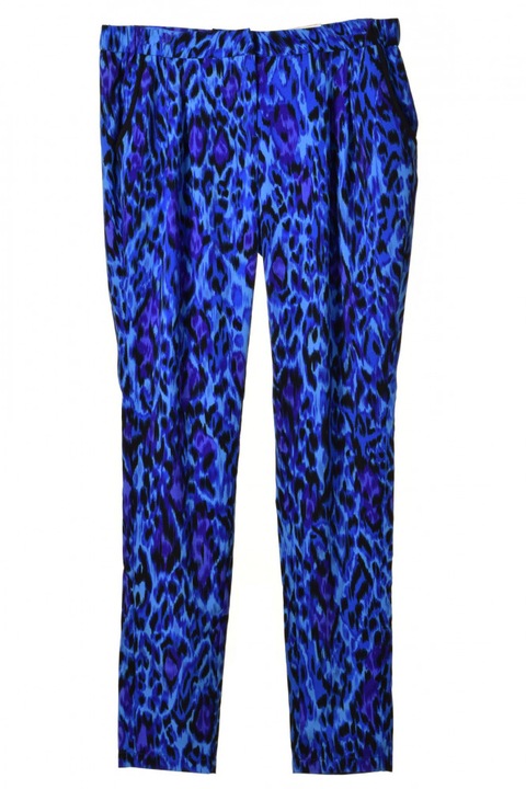 s. Pantaloni largi de damă cu model albastru Oliver