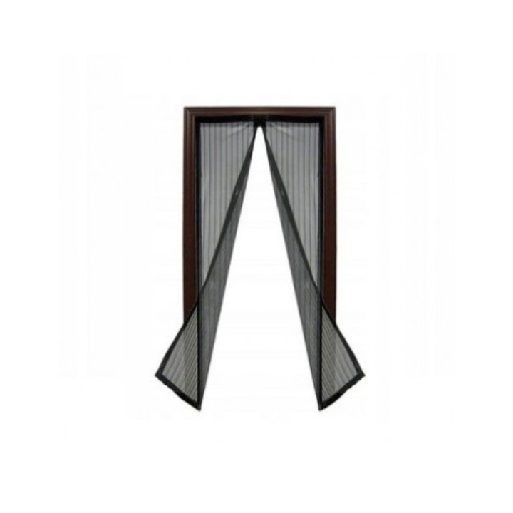 Plasa usa cu inchidere magnetica pentru insecte, dimensiuni 100x210cm, Gonga® Negru
