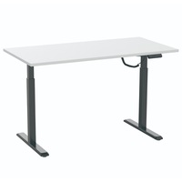 Birou ergonomic electric cu inaltime reglabila, functii de memorie si afisaj digital, Blackmount Single-Motor, Cadru Negru, Blat Alb,73 - 123 cm