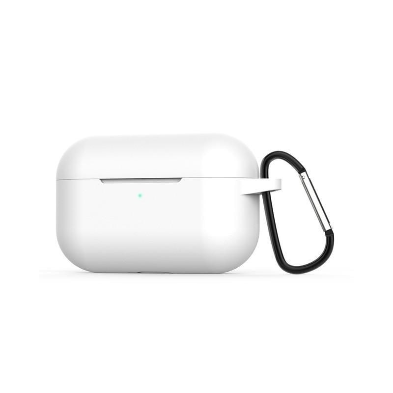 Husa Silicon Forcell Pro Box Airpods + Agatatoare - Alb