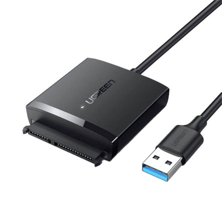 Cablu Adaptor CM257 60561, USB 3.0 la SATA Ugreen, pentru HDD/SSD 2.5/3.5 inch, Negru