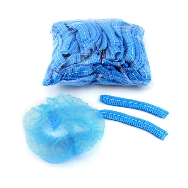 Medi hajháló, eldobható, 100 darabos készlet, kék
