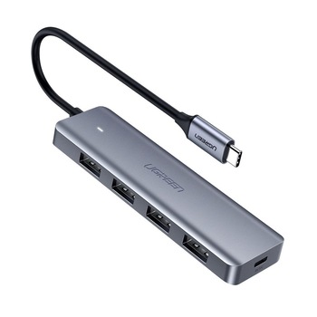 Hub UGREEN USB 3.0 4 porturi, gri Hub UGREEN USB 3.0 4 porturi, gri