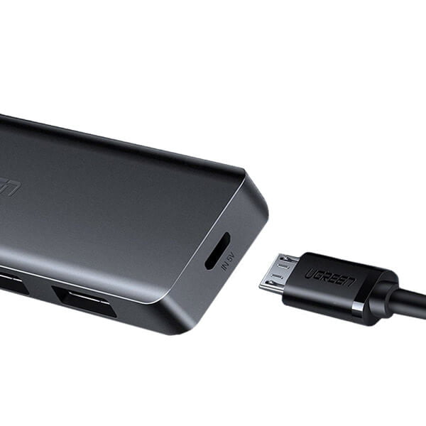 Ugreen USB Type C HUB - 4x USB 3.2 Gen 1 with USB-C power port gray (CM219  70336)