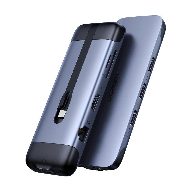 Adaptor HUB multifunctional UGREEN 9in1 USB-C la HDMI 4K, FHD, VGA, 3x USB 3.0, PD, SD / TF, USB-C