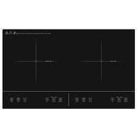 Plita dubla cu inductie profesionala TurboTronic TT-IC2 Slim, 3500W, placa cristal,control digital,negru