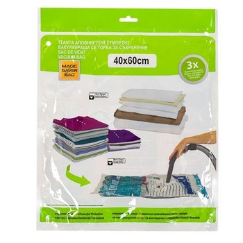Set 3 saci pentru vidat haine, 40x60 cm, vidare prin vacuum Set 3 saci pentru vidat haine, 40x60 cm, vidare prin vacuum