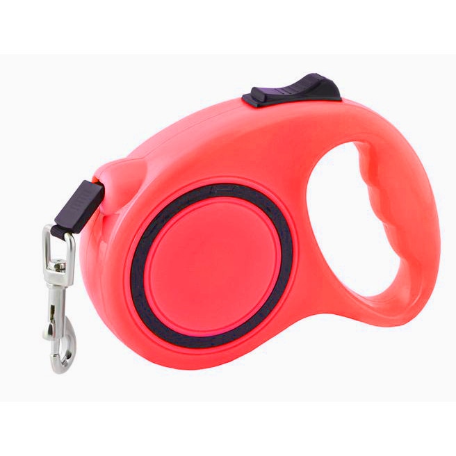 Lesa Retractabila 5m, Pentru Caini Cu Greutatea De Pana La 15KG, culoare rosie