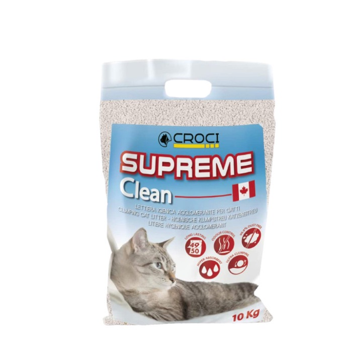Asternut igienic pentru pisici, Croci, Supreme Clean, 10 kg, C4025368