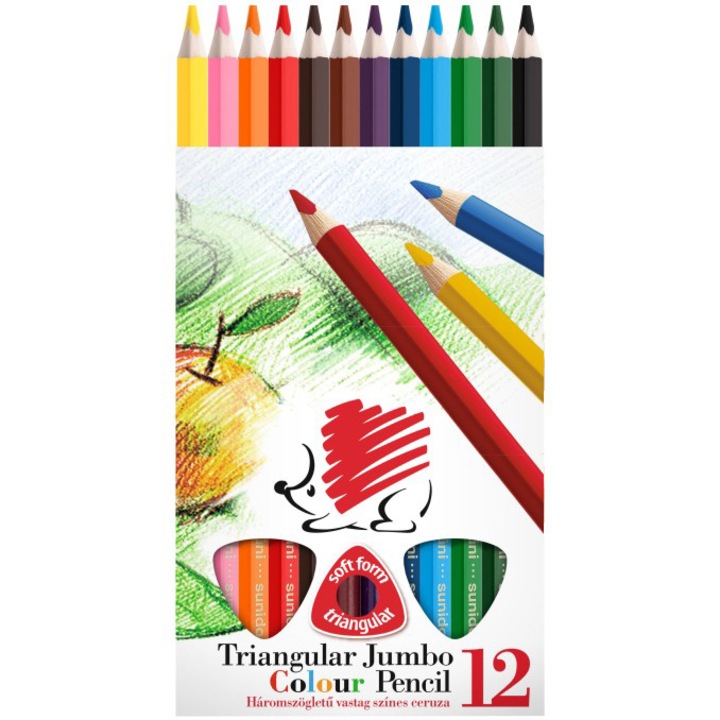 Creioane colorate Ico Arici triunghiulare 12/set