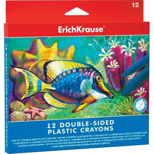 Set 12 Creioane Plastic Erichkrause Doua Capete