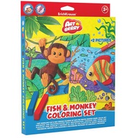 Plastilina Erichkrause Artberry 6 culori+8 Creioane Cerate+2 Planse Maimuta Si Peste