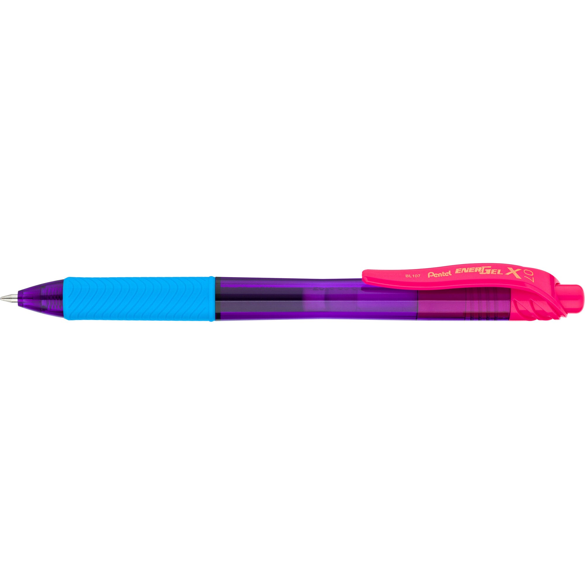 Roller cu gel Pentel Energel X Crazy-Mix, 0.7 mm, corp violet, mina neagra