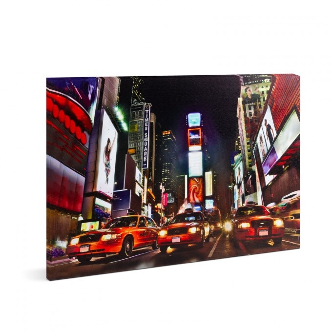 Tablou LED Times Square, 26 LED-uri, alb cald + RGB, 38 x 48 x 1,5 cm, intrerupator ON/OFF