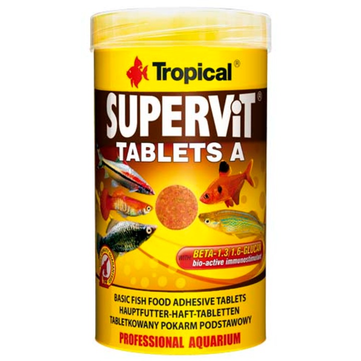 Hrana pentru pesti care se hranesc pe fundul apei Tropical Supervit Tablets, 250ml / 150g