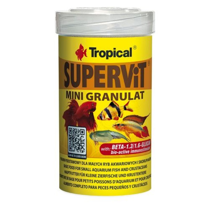 Tropical Supervit Mini Granulat 100ml/65g granulált haltáp béta-glükánnal