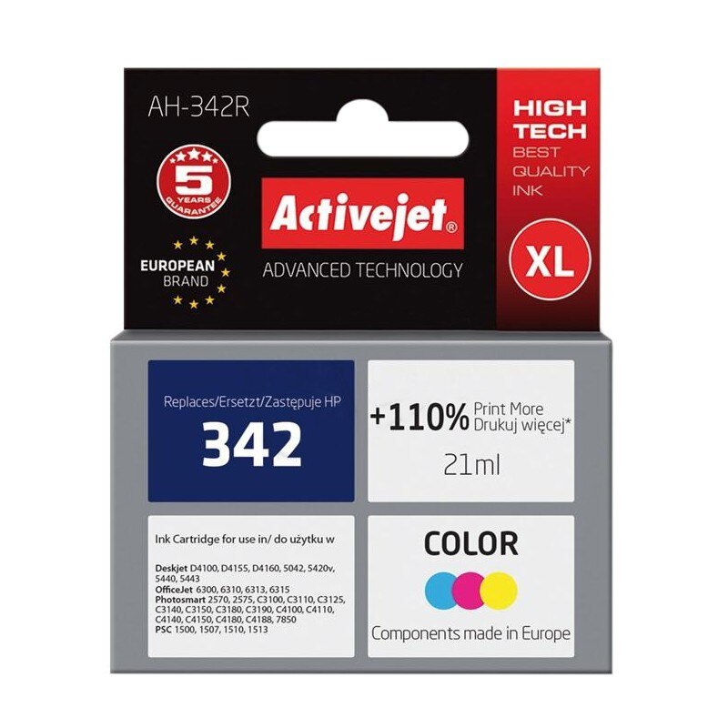 Cartus compatibil HP342 XL tricolor pentru HP, Premium Activejet, capacitate mare 21 ml