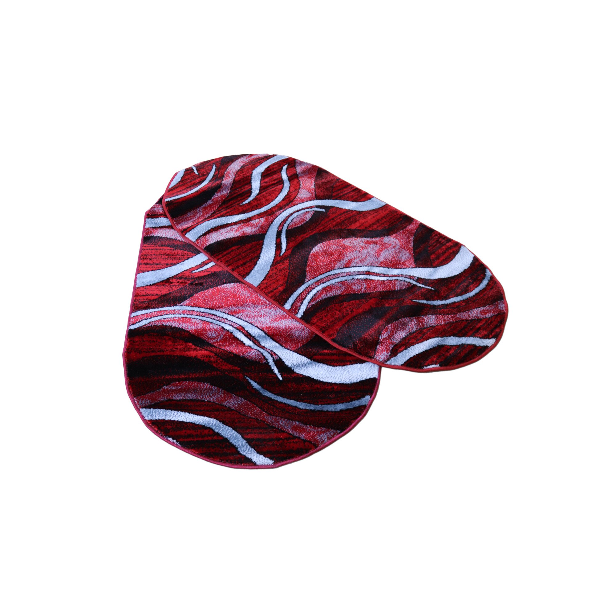 Set 2 buc.Covor Gold COLLECTION 80X150 cm oval -0845 rosu/gri