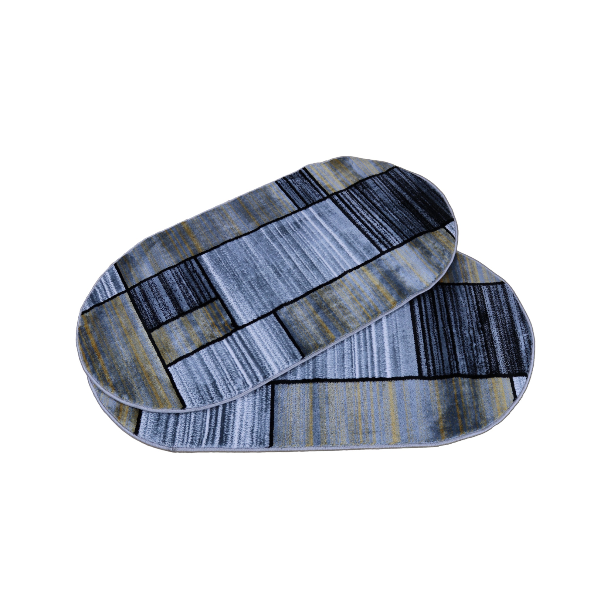 Set 2 buc.Covor Gold COLLECTION 80X150 cm oval -0846 gri/bej