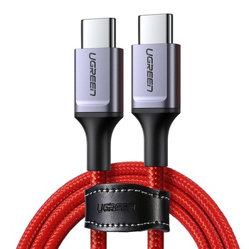 Cablu De Date/ Incarcare UGREEN, USB-C To USB-C, 2.0, 1 m, Rosu Cablu De Date/ Incarcare UGREEN, USB-C To USB-C, 2.0, 1 m, Rosu