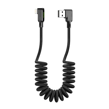 Cablu unghi inclinat 90 °, Mcdodo LED, USB la Lightning, 1.8m negru Cablu unghi inclinat 90 °, Mcdodo LED, USB la Lightning, 1.8m negru