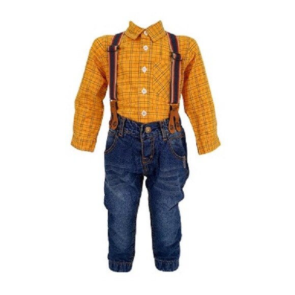 Compleu trei piese galben-albastru