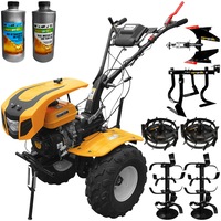 pachet motocultor agropro hs 1000b new motor 7 cp latime lucru 80-100 cm freze roti cauciuc roti metal cultivator plug reversibil 2l ulei agropro imagen 42_0_
0
