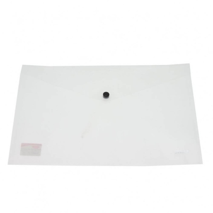 Mapa Plic Plastic A4 DACO, Inchidere cu Capsa, 200 MIC, Transparenta