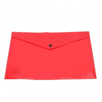 Mapa Plic Plastic A4 Factis, Inchidere cu Capsa, Culoare Rosie Mapa Plic Plastic A4 Factis, Inchidere cu Capsa, Culoare Rosie