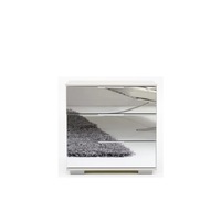 Set 2 noptiere cu oglinda Ela Alb cu 3 sertare 58hX53X38 cm