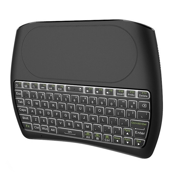 Безжична клавиатура Techstar® Vontar D8, осветена, 7 цвята, Android, TV, PC, Smart