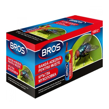 Tub banda adeziva pentru muste, 100 bucati Tub banda adeziva pentru muste, 100 bucati
