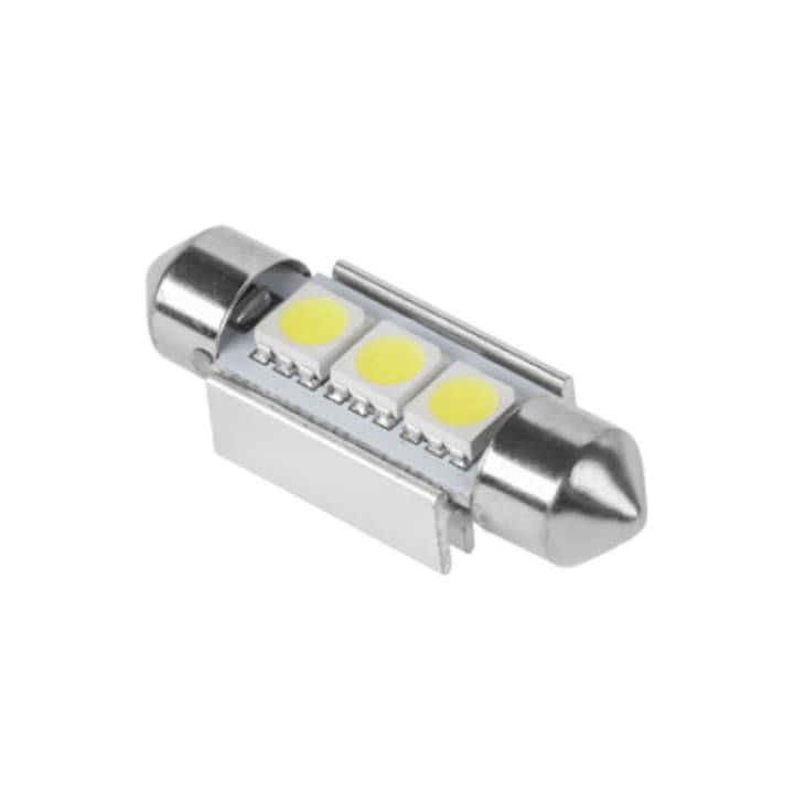 Vipow LED izzó 3X SMD5050, fehér, autóhoz, CANBUS, T11X36, Vipow