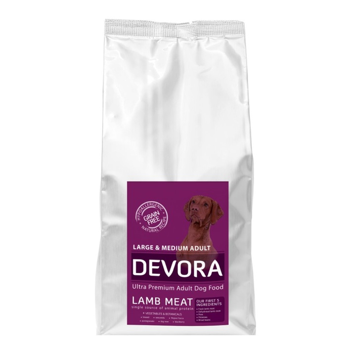 Суха храна за кучета Devora Grain Free Adult Large & Medium с агнешко 7,5 кг