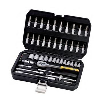 Trusa chei tubulare si biti Topmaster Profesional 339203, Cr-V, 46 piese, 1/4, antrenor cu clichet Trusa chei tubulare si biti Topmaster Profesional 339203, Cr-V, 46 piese, 1/4, antrenor cu clichet