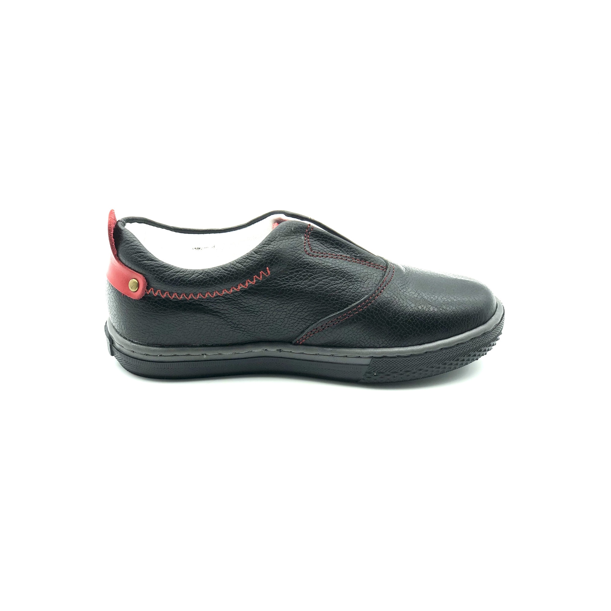 Pantofi ortopedici copii Sibel Bebe EVO818, piele naturala, Negru/Rosu